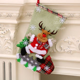 Baby Christmas Reindeer Linen Stockings Decorative Add-ons | 1Y | Pistachio